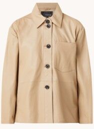 ARMA Barbara overshirt van schapenleer met borstzak - Beige