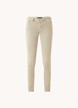 Repeat Mid waist skinny jeans met gekleurde wassing - Olijfgroen