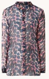 GUESS Semi-transparante blouse met print - Roze