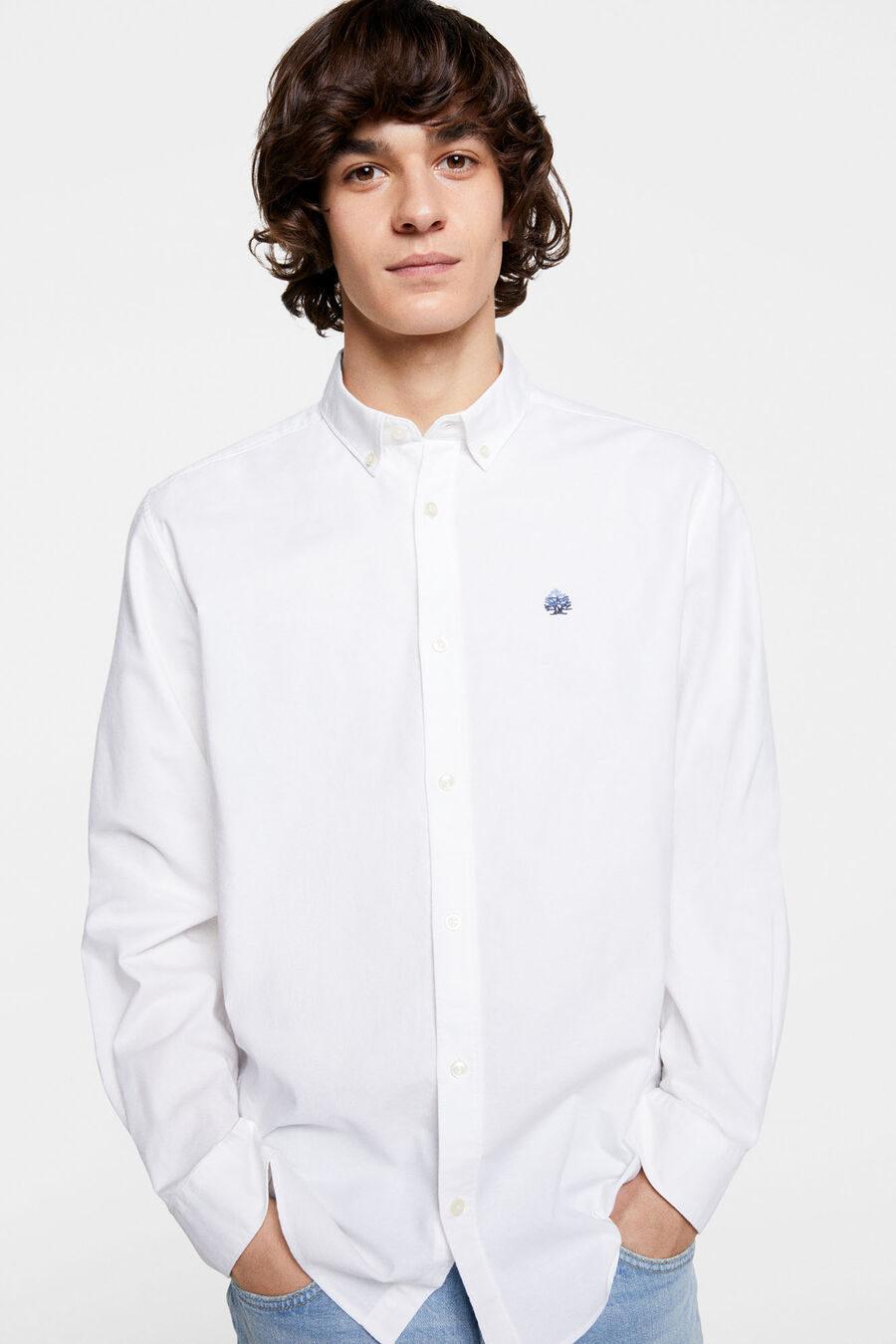 Springfield Camisa pinpoint color Springfield blanc