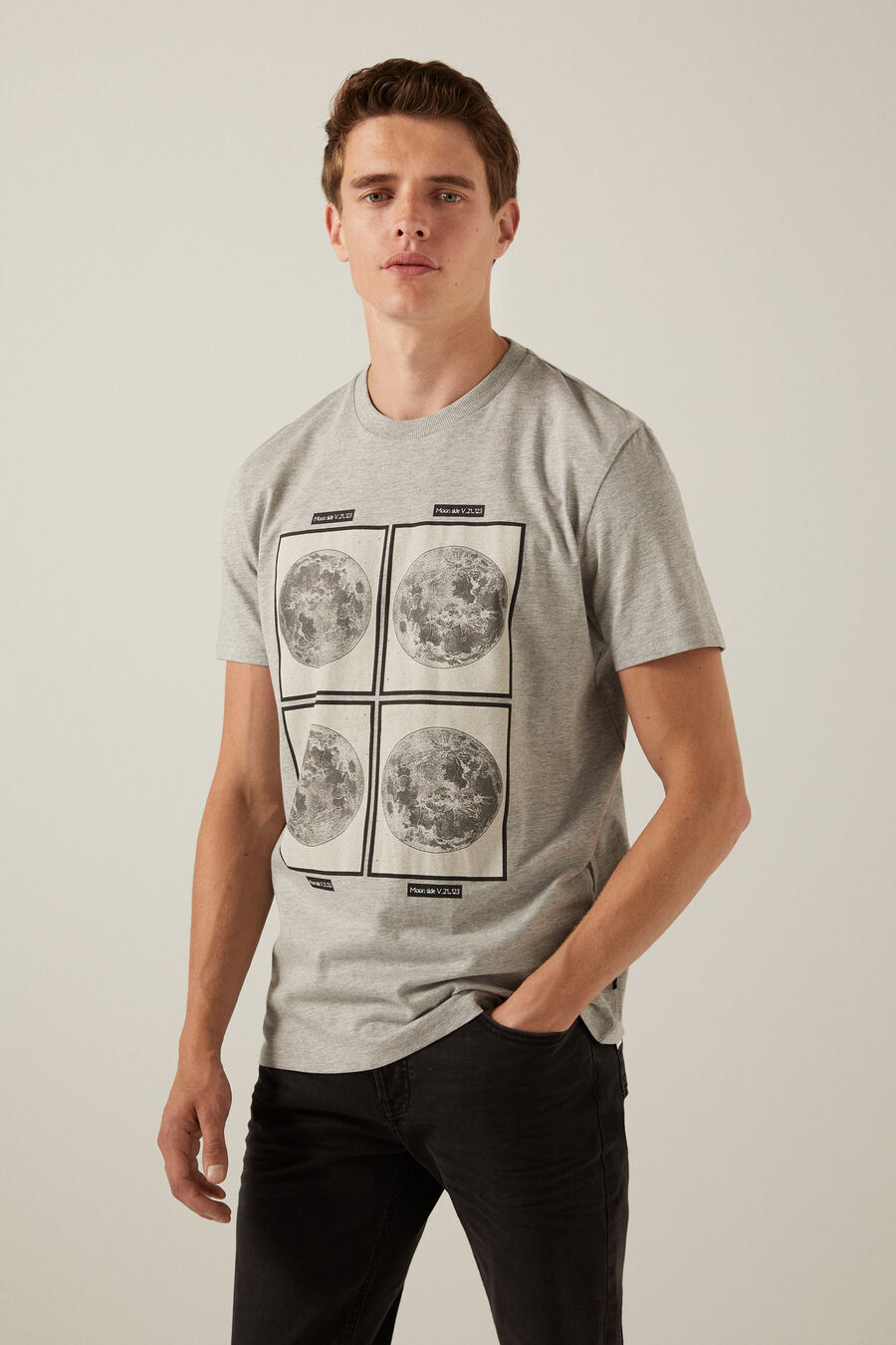 Springfield T-shirt galaxy Springfield gris