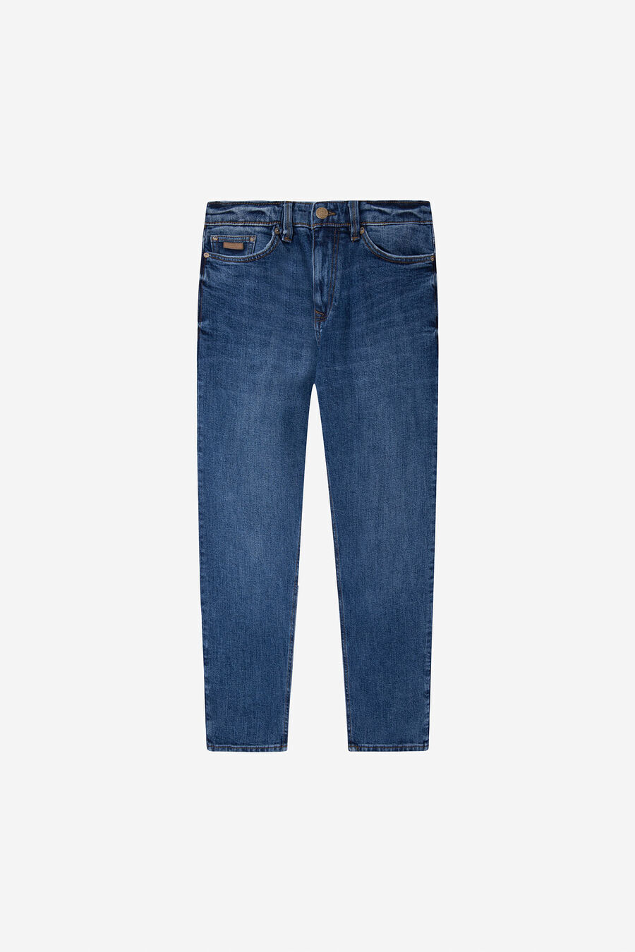 Springfield Jeans comfort slim crop gris foncé lavés Springfield bleuté