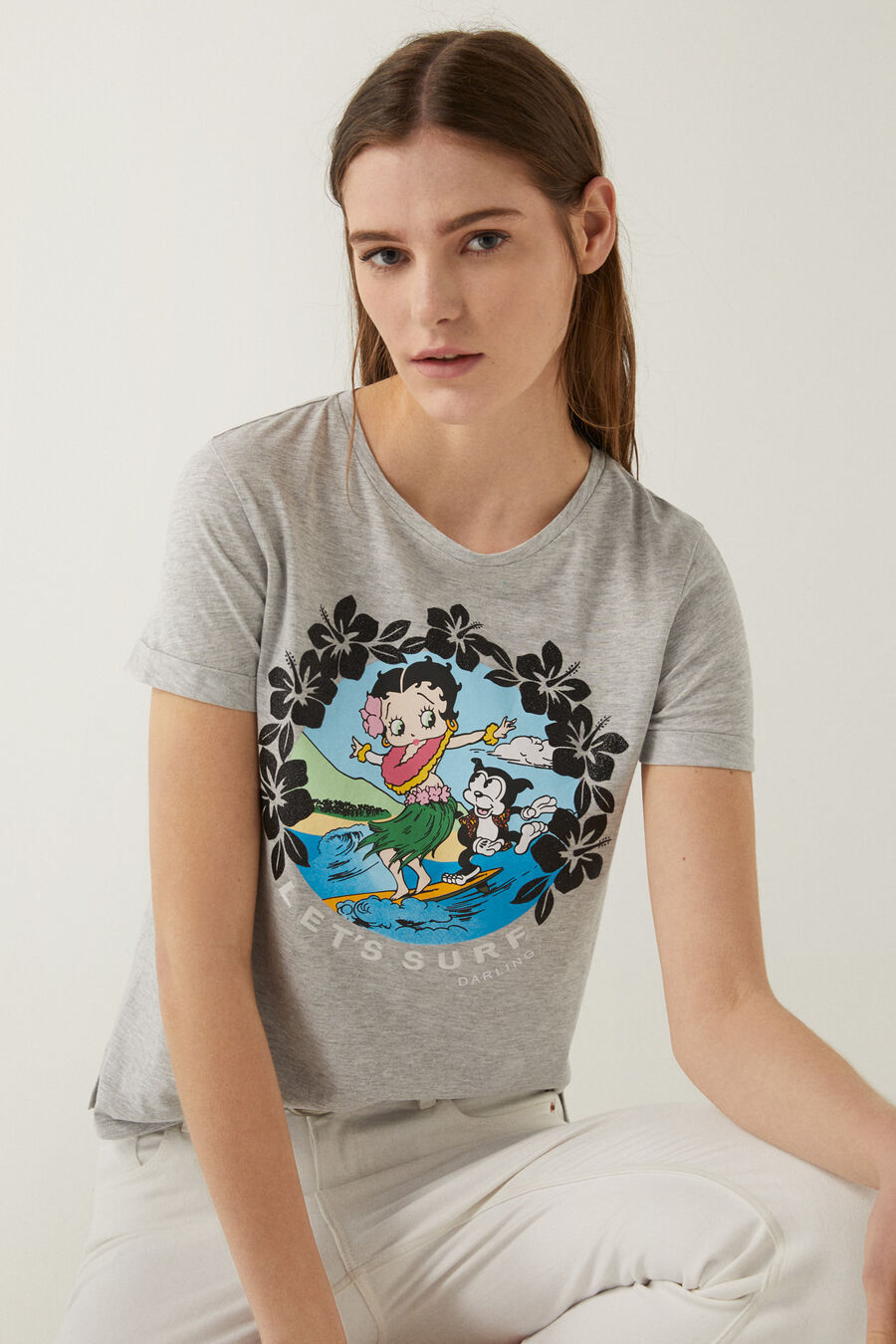 Springfield T-shirt « betty boop » surf Springfield gris