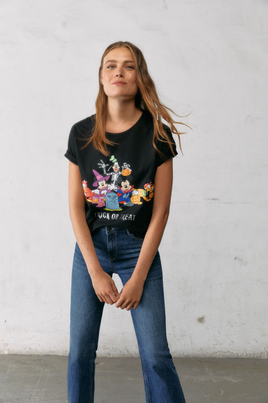 springfield T-shirt « trick or treat » mickey mouse springfield noir