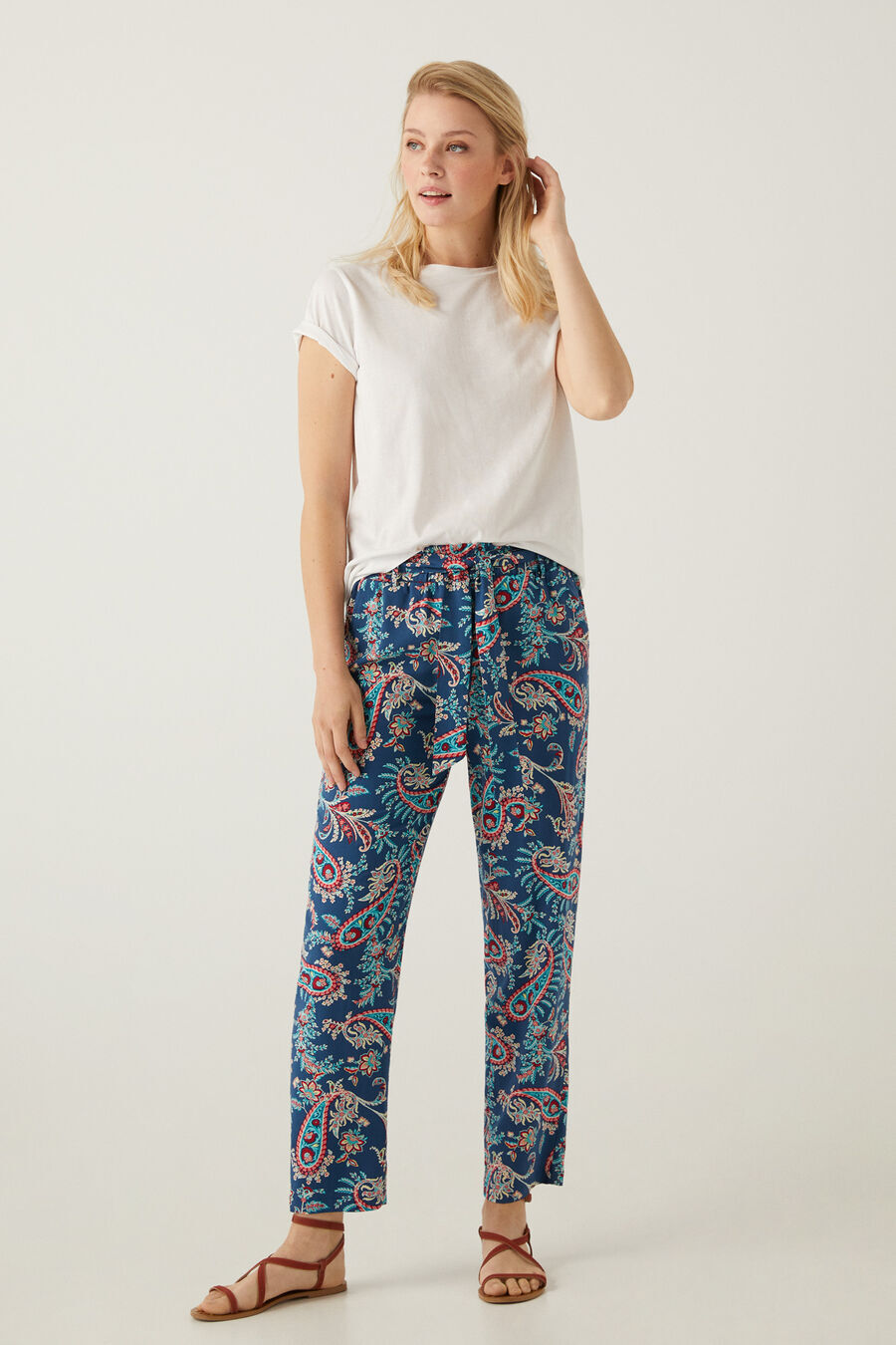 springfield Pantalon imprimé nœud taille springfield blue mix