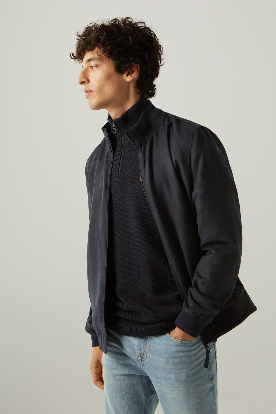 springfield Blouson effet daim réversible springfield navy