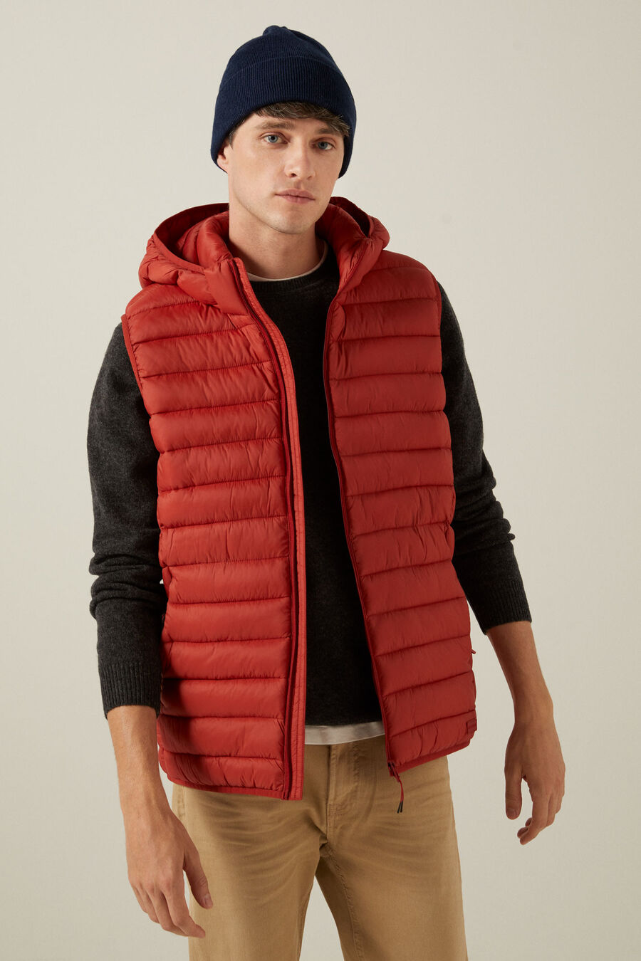 springfield Gilet thermique capuche détachable springfield terracotta