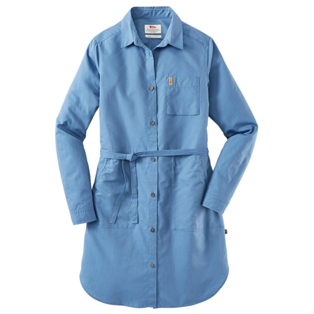 Fjällräven Dames Shirtblouse Övik Shirt Dress W, blauw, Maat: S