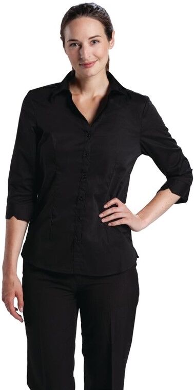 Chef Works Uniform Works dames stretch shirt zwart L