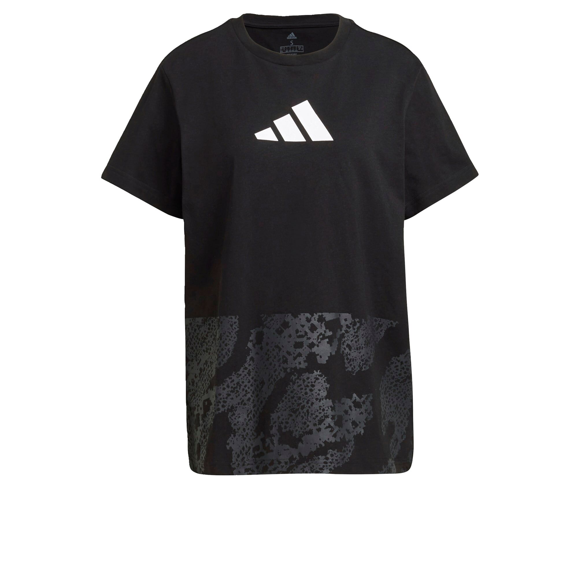 adidas Graphic T-shirt Dames Zwart Grijs - XS