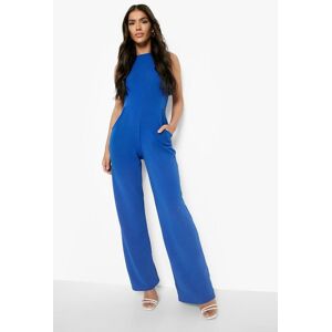 boohoo Getextuurde Jumpsuit Met Ronde Hals, Cobalt 46