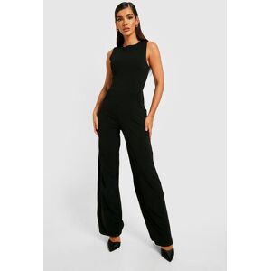 boohoo Getextuurde Jumpsuit Met Ronde Hals, Black 44