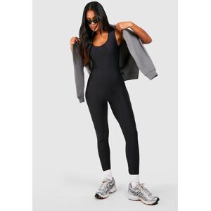 boohoo Matte Strakke Premium Jumpsuit Met Lage Ronde Hals, Black 40