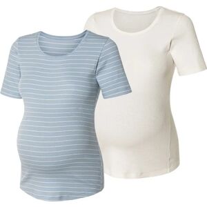 esmara 2 dames zwangerschapsshirts (XS (32/34), Blauw/wit)