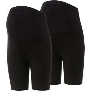 esmara 2 stuks dames zwangerschapsfietsbroek (XL (48/50), Zwart)