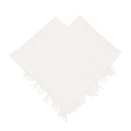 POVVFRTY Gebreide sjaal Poncho Cape sjaal Dames sjaal Poncho trui Dames sjaal Dames poncho Sjaal trui/3338(White)