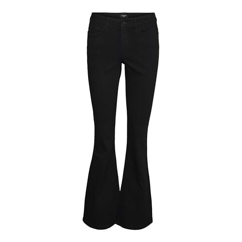 Vero Moda Vrouwelijke Uitlopende VMSCARLET Mid Rise Uitlopende Jeans, zwart, 32 NL/S/L