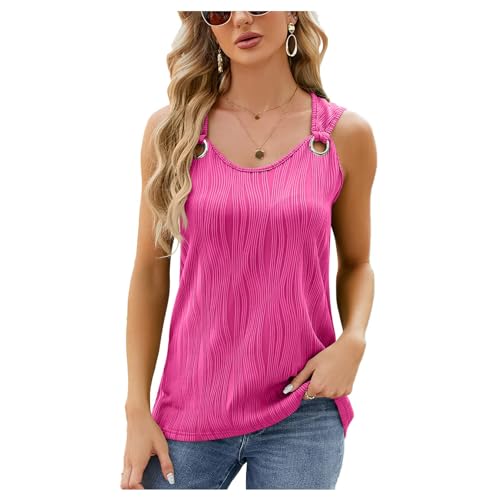 Qiribati Dames Tank Top Ring Mouwloos Vest Effen Zomer Tops Casual Strandvesten Dames Vest Tops