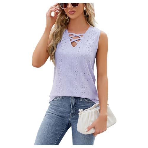 Qiribati Dames Vest Tops V-hals Zomer Tee Tops Casual Mouwloze Shirts Dames Vesten Tank Tops