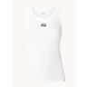 Penn & Ink Tanktop met ribstructuur en logo - Wit