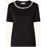 Sandro Merlin T-shirt met strass - Zwart