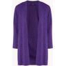 Taifun Glam ribgebreid openvallend vest met lurex - Violet