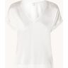 Reiss Natalia T-shirt in zijdeblend met V-hals - Wit