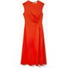 Reiss Stacey midi jurk met plooi detail - Oranjerood