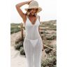 Witte uitgesneden midi-cover-up Wit XL