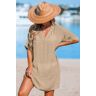 Bruine losvallende cover-up met V-hals Bruin XS