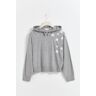 Gina Tricot- Y star knitted hoodie - young-tops- Grey - 158/164- Female
