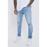 boohoo Gescheurde Stretch Skinny Jeans Met Gescheurde Knieën, Light Blue 30R