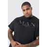 boohoo Plus Reflecterend Slim Fit Mesh Overlay Man T-Shirt, Black 2X-Large