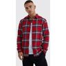 boohoo Tartan Geruit Overhemd Met Lange Mouwen, Red Extra Large