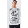 boohoo Sorry Santa Kersttrui, White Medium