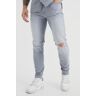 boohoo Skinny Jeans Met Gescheurde Knieën, Mid Grey 32R