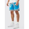 boohoo Oversized Official Basketbal Shorts, Blue Large