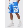 boohoo Basketball Printed Mesh Shorts, Cobalt Medium