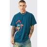 boohoo Oversized Disney Goofy License T-Shirt, Navy Large