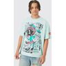 boohoo Oversized Looney Tunes Wash License T-Shirt, Aqua Extra Small