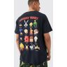 boohoo Oversized Looney Tunes Character License T-Shirt, Black Medium