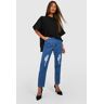 boohoo Mom Jeans Met Hoge Taille En Gescheurde Knieën, Mid Wash 38