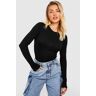 boohoo Top Met Naaddetail, Black 44