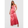 boohoo Satijnen Gelegenheids Maxi Jurk, Hot Pink 42