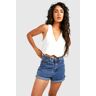 boohoo Denim Shorts Met Omgeslagen Zoom, Blue 36