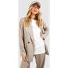 boohoo Baggy Blazer Met Krijtstrepen En Contrasterende Knopen, Taupe 36