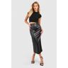 boohoo Matte Pu Midaxi Rok, Black 34