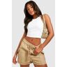 boohoo Cargo Shorts Met Zijzakken, Stone 36