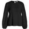 VILA top VIWHITNEY van gerecycled polyester zwart L Dames