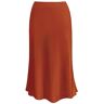 Générique 2024 AI Damesrok met hoge taille, stevige satijnen jurk, ritssluiting, elegante rok, ronde winterrok, Oranje, XL